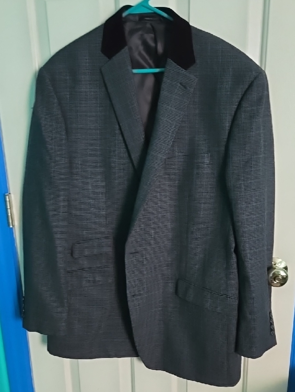 Ralph Lauren Charcoal Gray Blazer with Black Velvet Collar